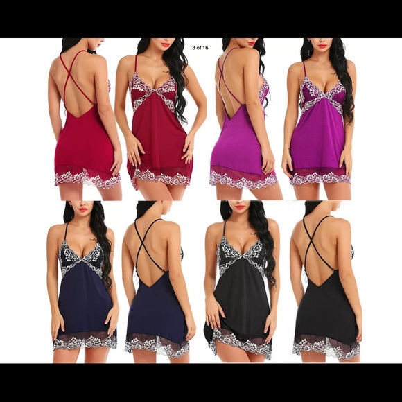 Red Sexy Open Back Lace Lingerie Nightdress sz XL - Picture 4 of 5